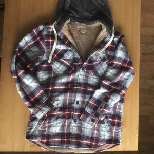 Men’s hoody flannel jacket